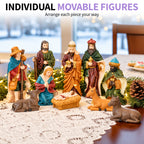 Set of 10 Resin Nativity Figures