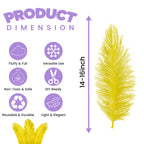 35-40cm Loose Ostrich Feathers, 5pcs - Yellow