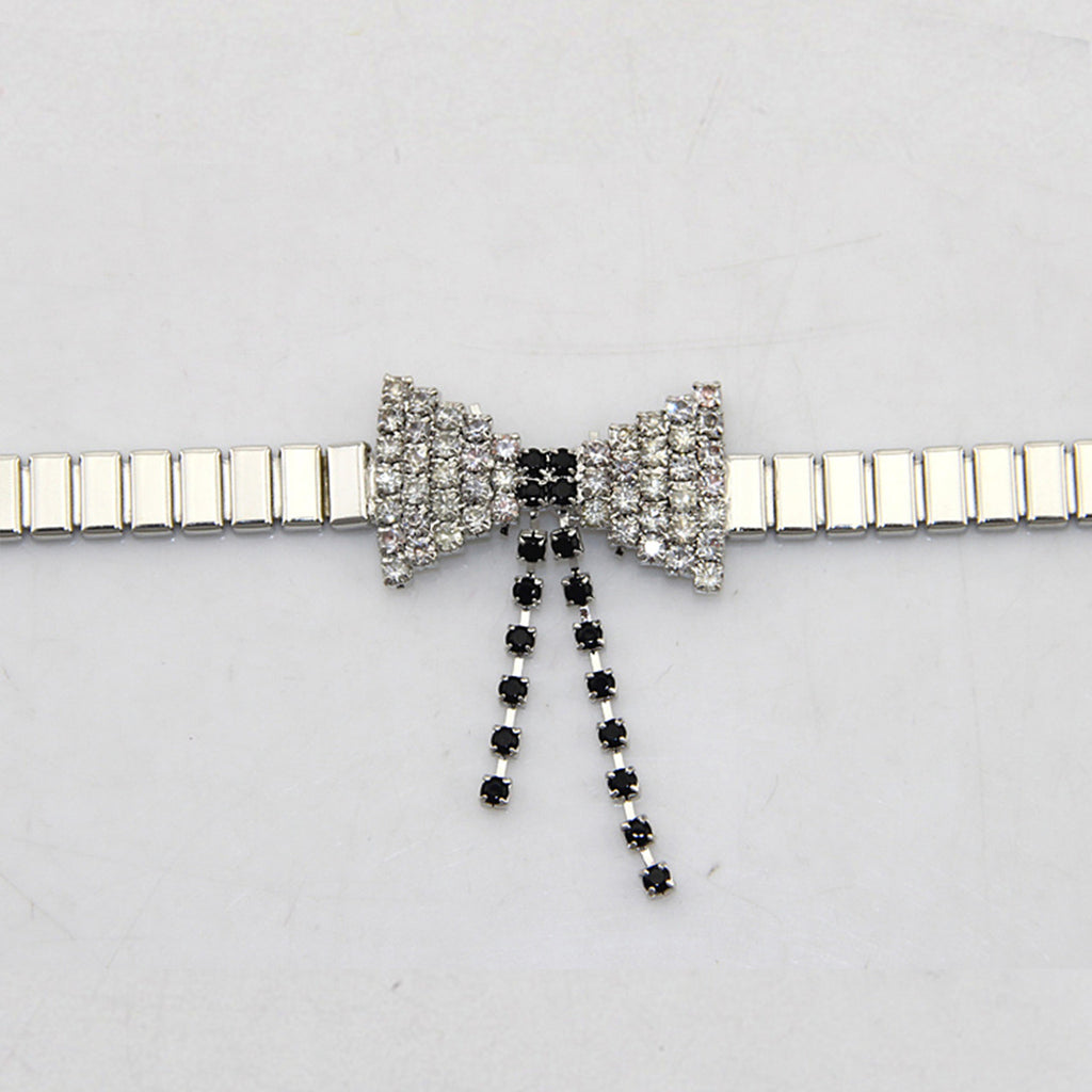 Flat Diamante Bow Belt