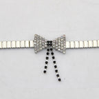 Flat Diamante Bow Belt