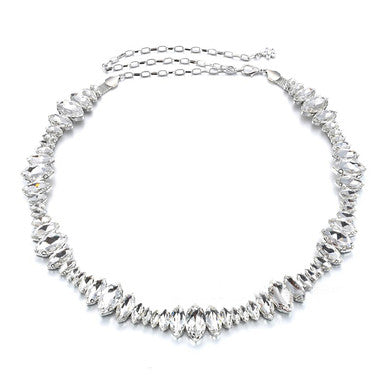 Oval Diamante Belt - Silver