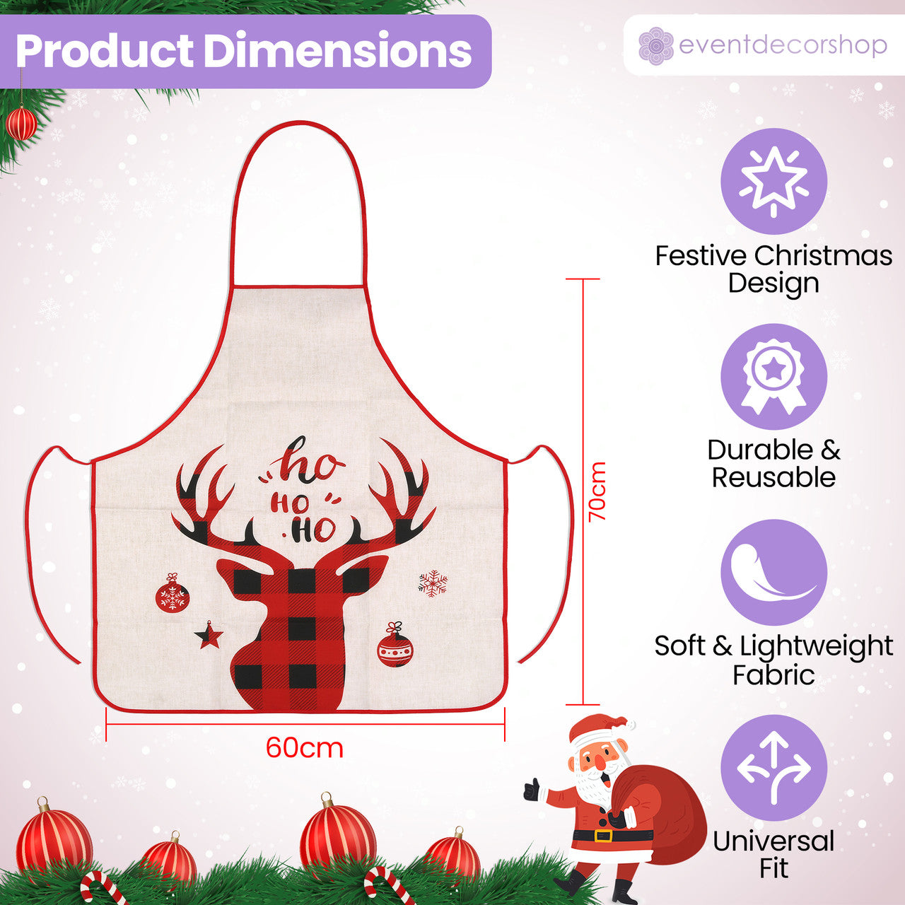 Unisex Christmas Apron – Ho Ho Ho Reindeer