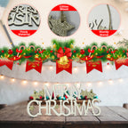 Merry Christmas Plaque Door Hanging Sign - Gold Glitter Star