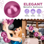Metallic Shiny Balloons - Rose Pink