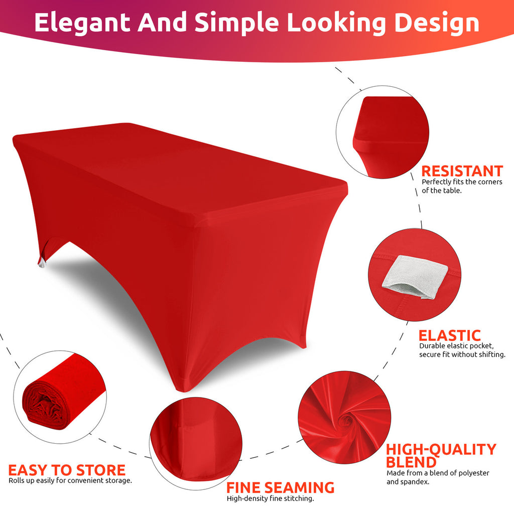 Rectangular Spandex Tablecloth - Red