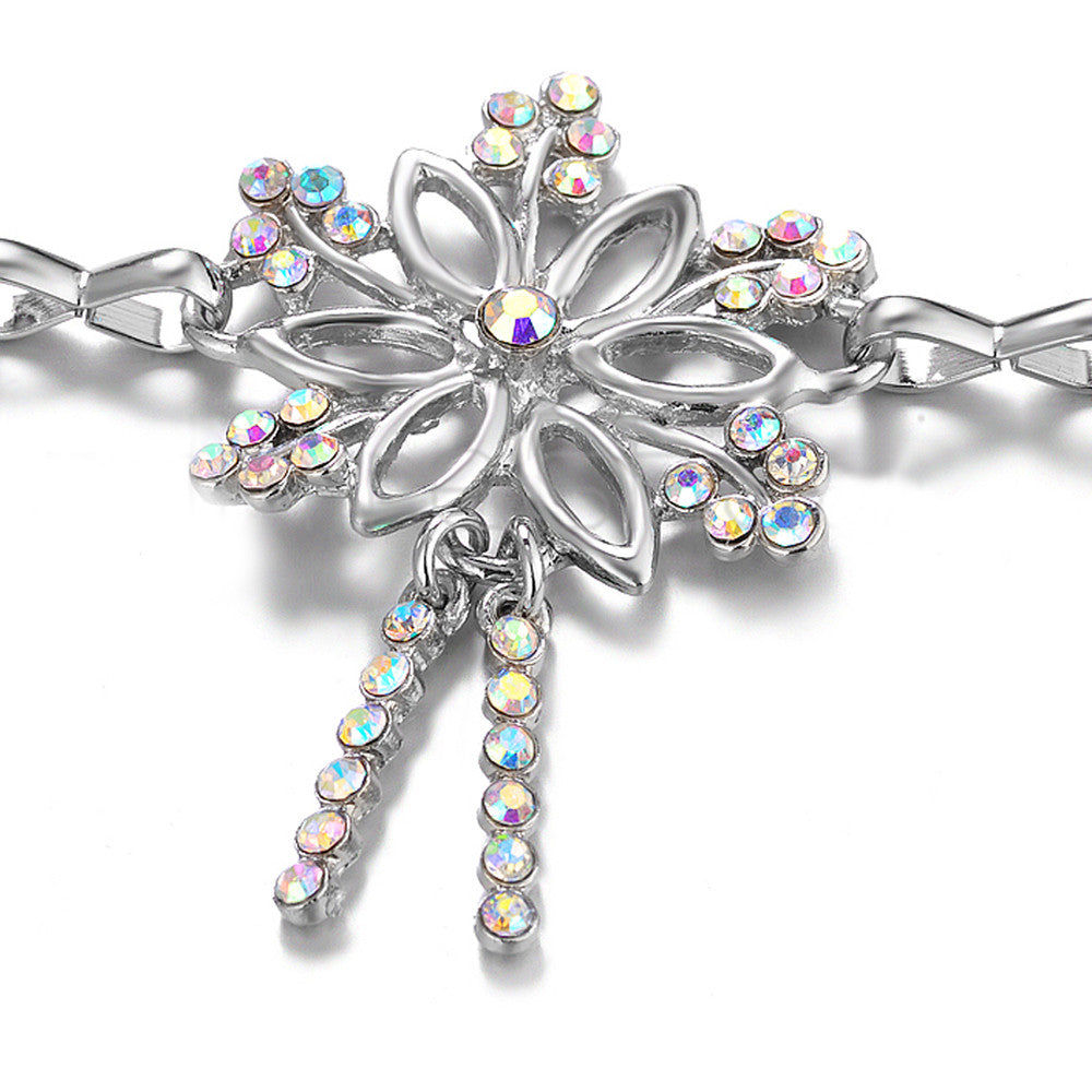 Diamante Waist Belt with Bohemian Flowers - AB Colour