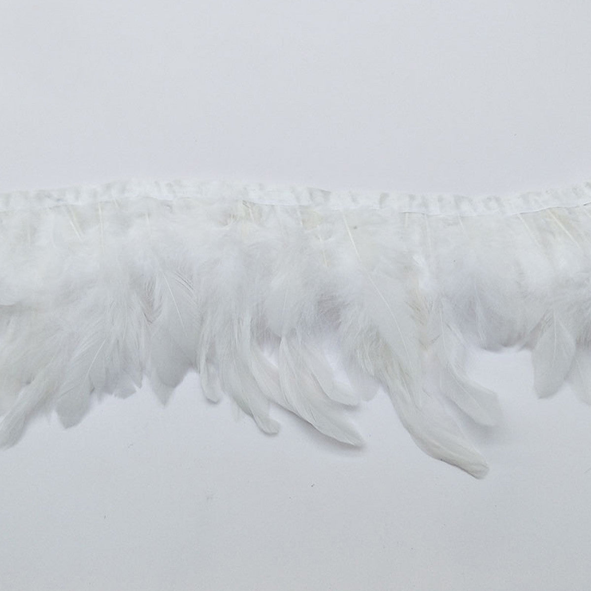 Rooster Feather Fringe for Costume - White