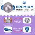 Metallic Shiny Balloons - Blue & Silver