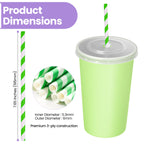 Green & White Biodegradable Paper Straws