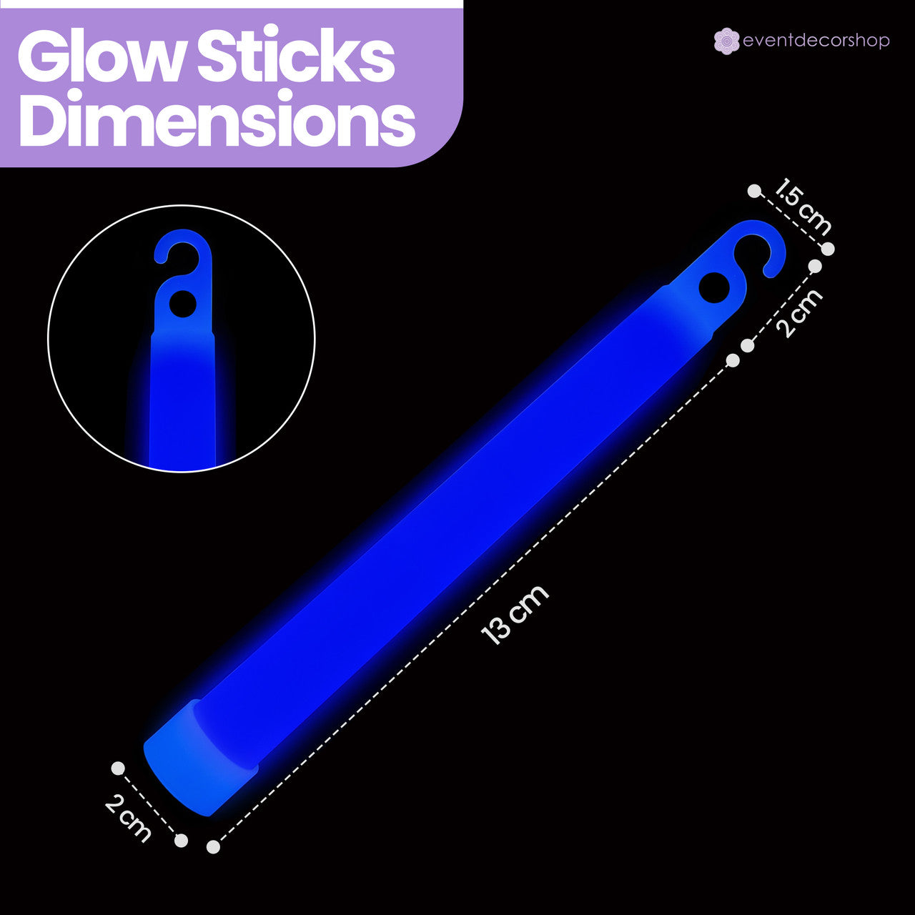 6" Premium Neon Glow Sticks (Pack of 25) - Blue