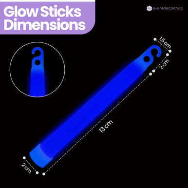 6" Premium Neon Glow Sticks (Pack of 25) - Blue