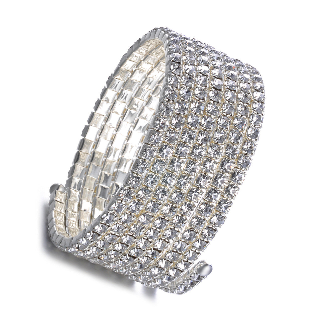 Silver Diamante Spring Bracelet