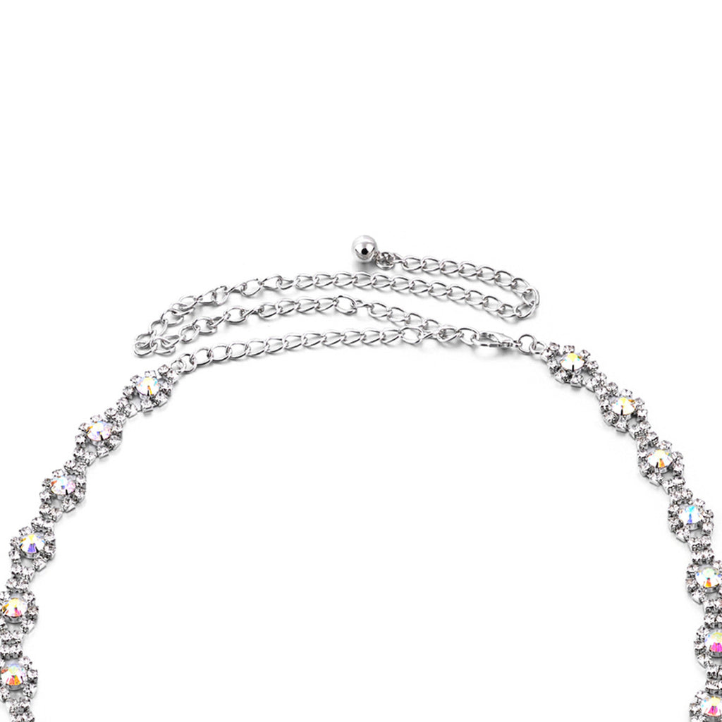 Waist Chain Belt - Flower Rhinestones