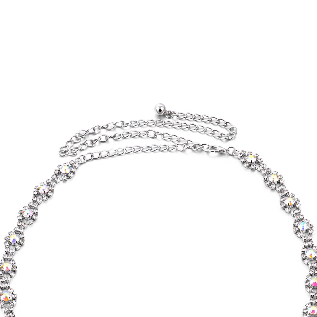 Waist Chain Belt - Flower Rhinestones