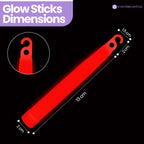 6" Premium Neon Glow Sticks (Pack of 25) - Red