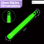 6" Premium Neon Glow Sticks (Pack of 25) - Green