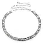 Waist Belt with Large Diamante - Silver