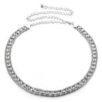 Waist Belt with Large Diamante - Silver