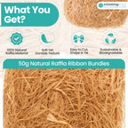 Natural Raffia Ribbon Twine – 50g Bundle