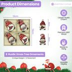 Wooden Christmas Gnome & Santa Ornaments Set