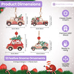 Wooden Santa Car Christmas Ornaments Set