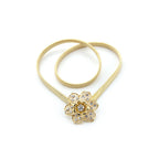 68cm Stretchy Belt with Flower Buckle - Gold