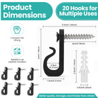 Q Hanger Screw Hooks - Black