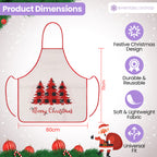 Unisex Christmas Apron for Adults - Red and Black Plaid Design