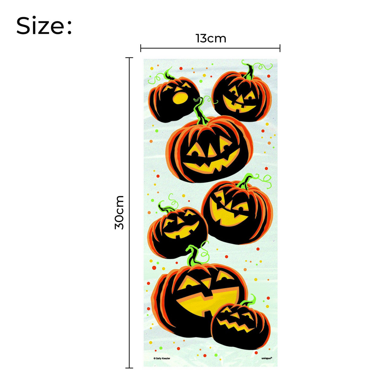Jack-O-Lantern Pumpkin Grin Cellophane Halloween Party Bags