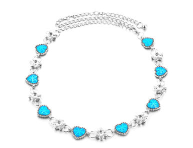 Charms Belt with Heart - Blue