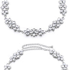 Diamante Flower Motif Belt - Silver