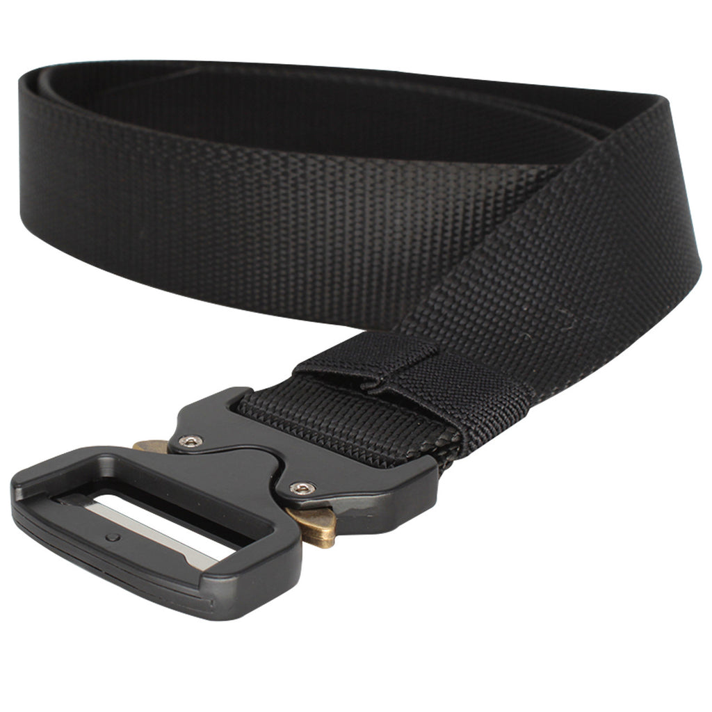 Webbing Belt Heavy Duty Black Buckle - Black