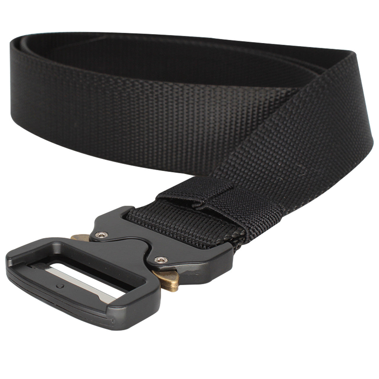 Webbing Belt Heavy Duty Black Buckle - Black