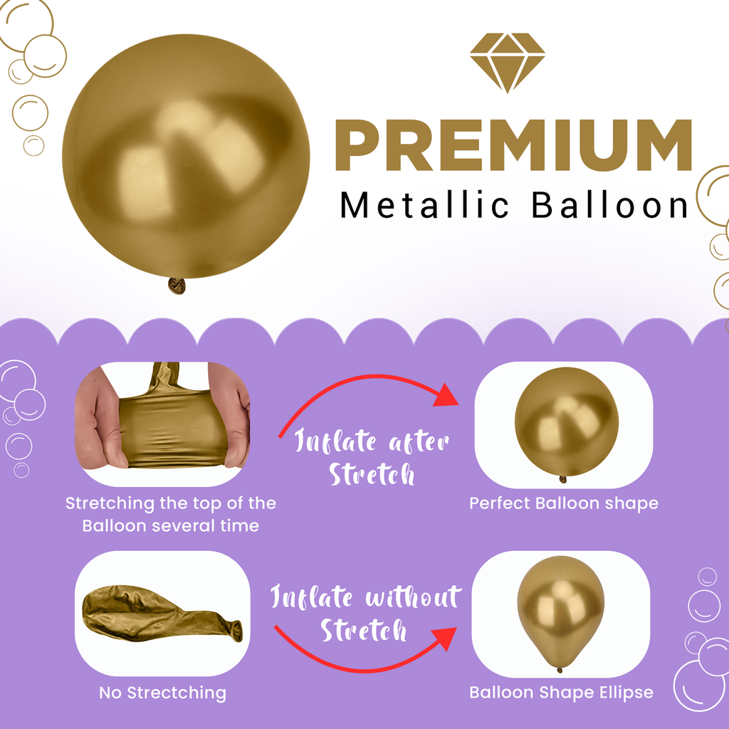 Metallic Shiny Balloons - Gold