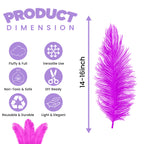 35-40cm Loose Ostrich Feathers, 5pcs - Hot Pink