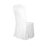 White Spandex Chair Cover with Ruffled Skirt