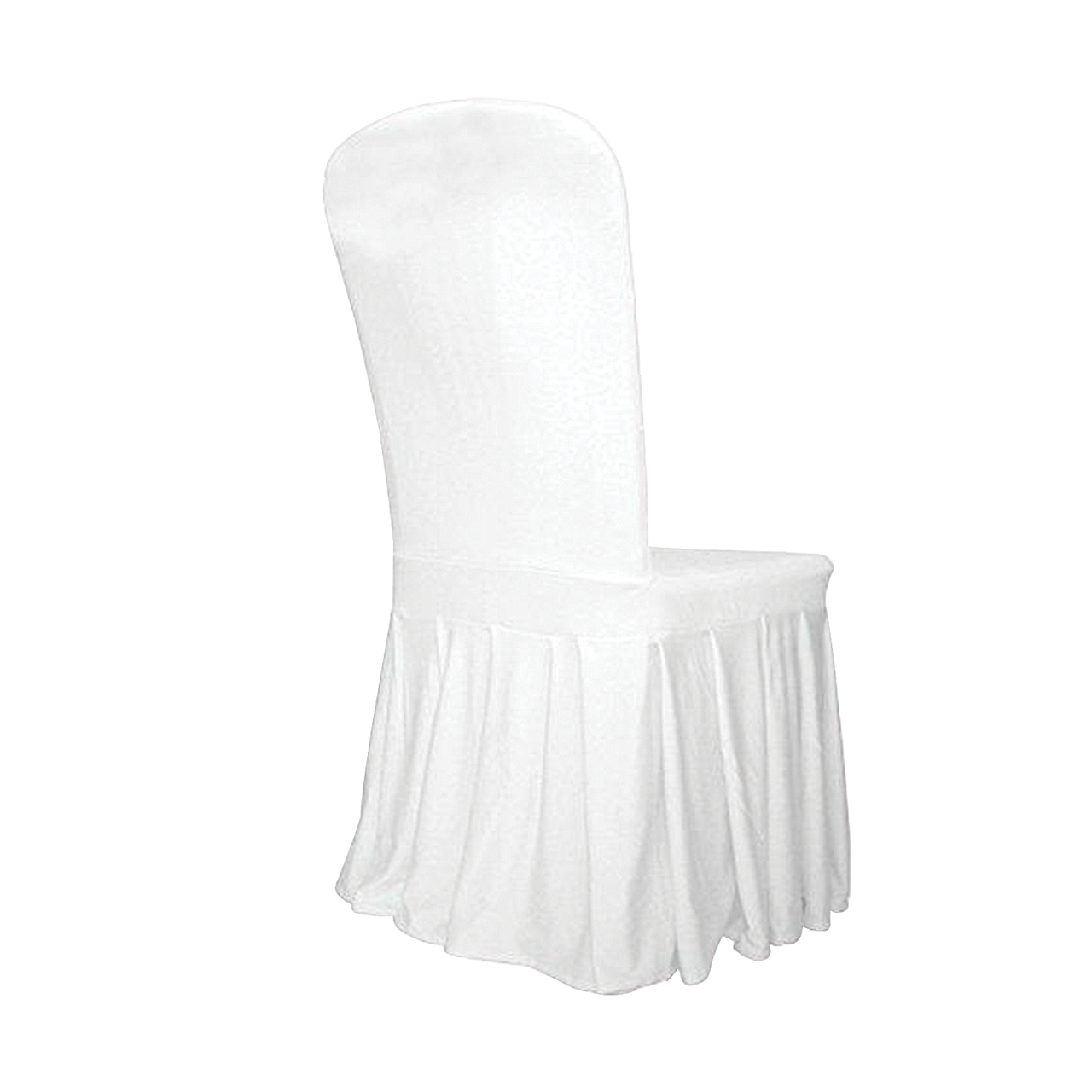 White Spandex Chair Cover with Ruffled Skirt
