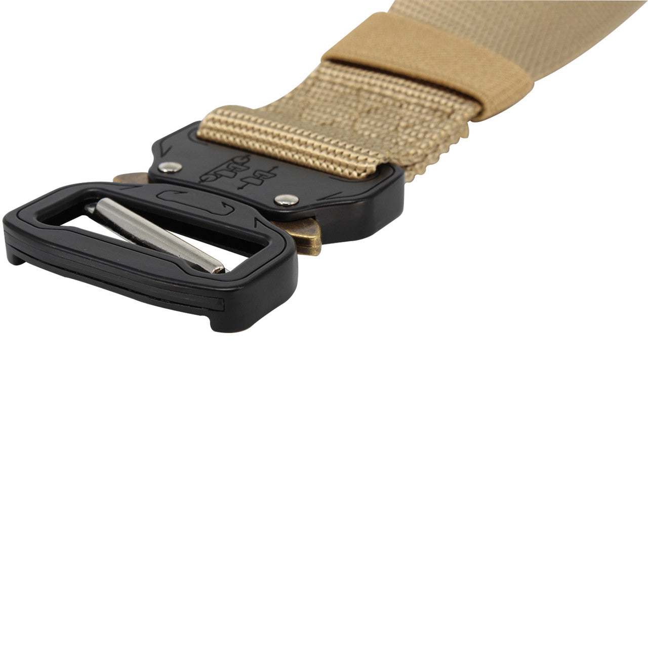 Webbing Belt Heavy Duty Black Buckle - Khaki