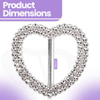 Heart Silver Slider Buckle Chair Bands - 10pcs
