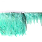 Rooster Feather Fringe For Costume - Turquoise