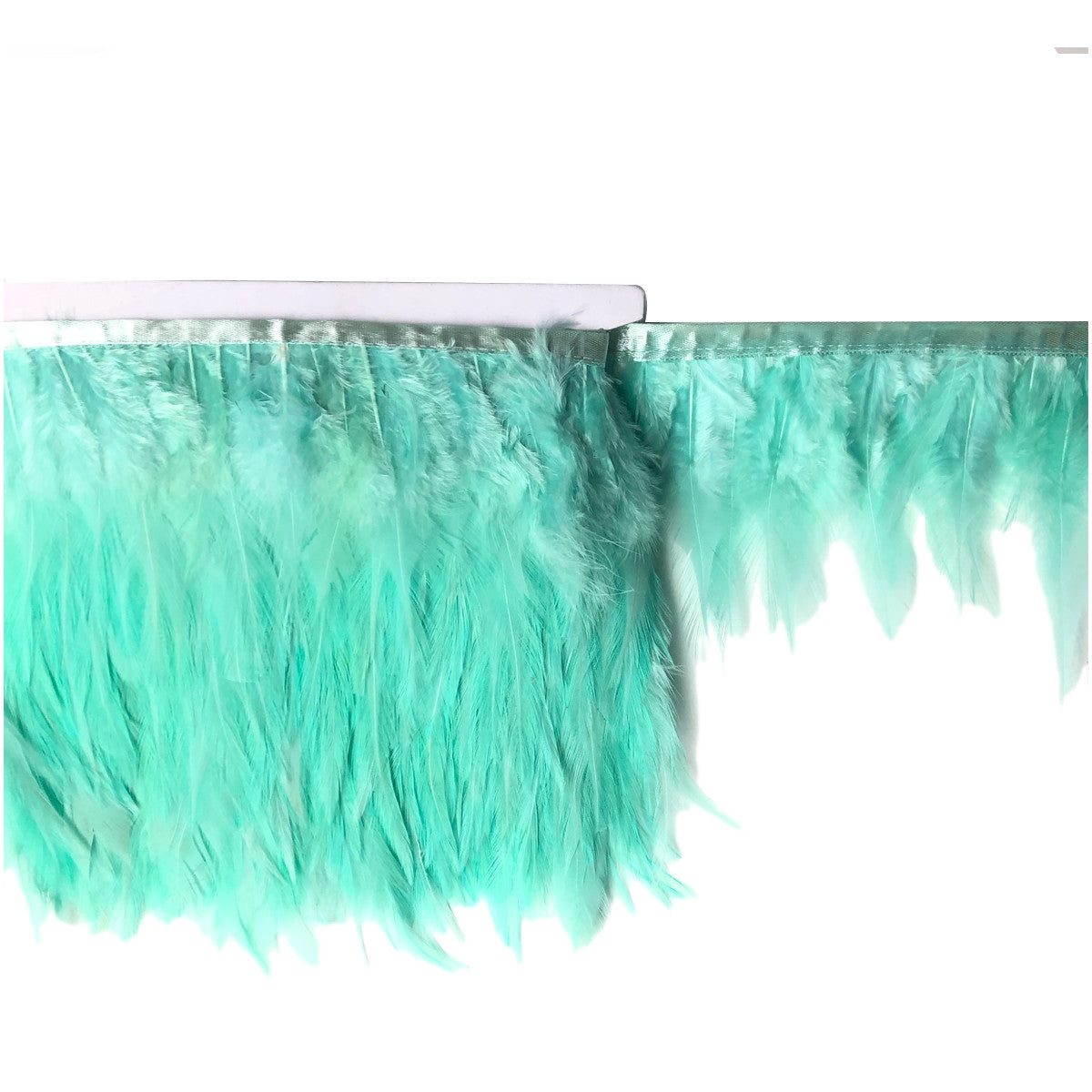 Rooster Feather Fringe For Costume - Turquoise