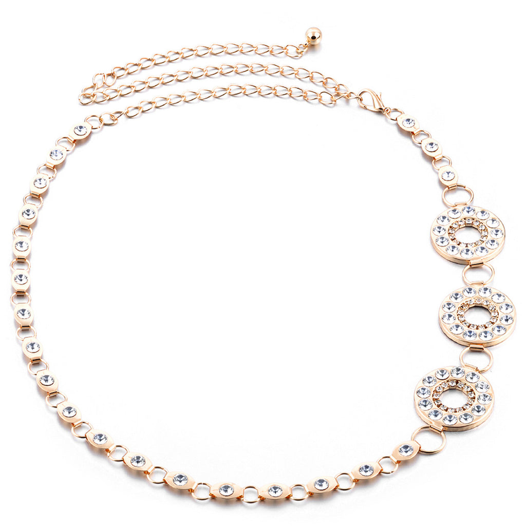 Metal Eyelet Ring Belt - Gold