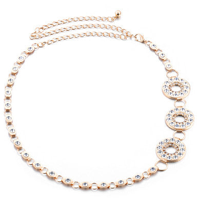 Metal Eyelet Ring Belt - Gold