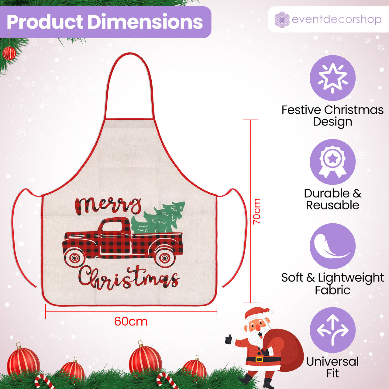 Unisex Christmas Apron – Festive Truck Design