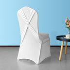 Wing Chair Cover with Chair Band Diamante - White