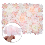 Hydrangea Artificial Flower Wall Panel 60cm x 40cm - Champagne & White