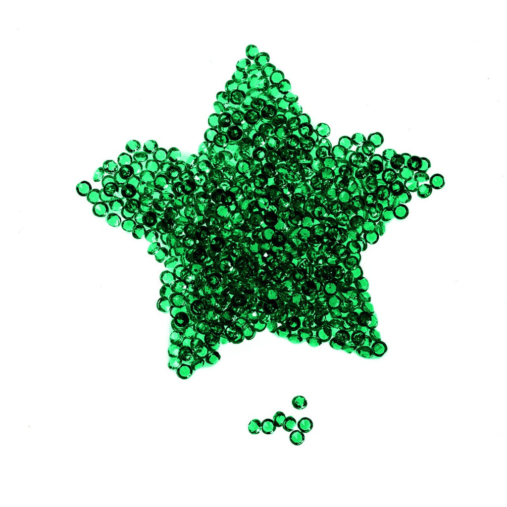 4000 Iridescent Table Scatter Acrylic Crystals, 2.5mm - Emerald Green