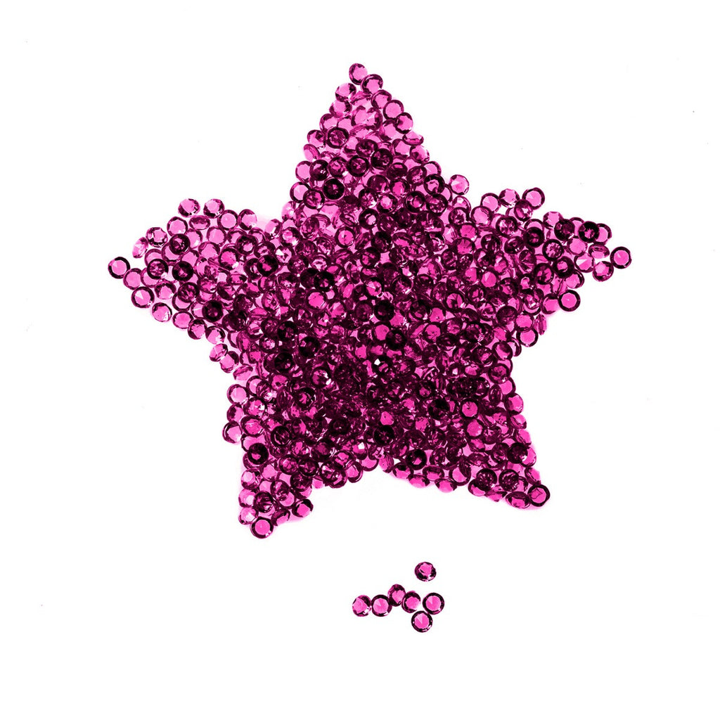 4000 Iridescent Table Scatter Acrylic Crystals, 2.5mm - Hot Pink