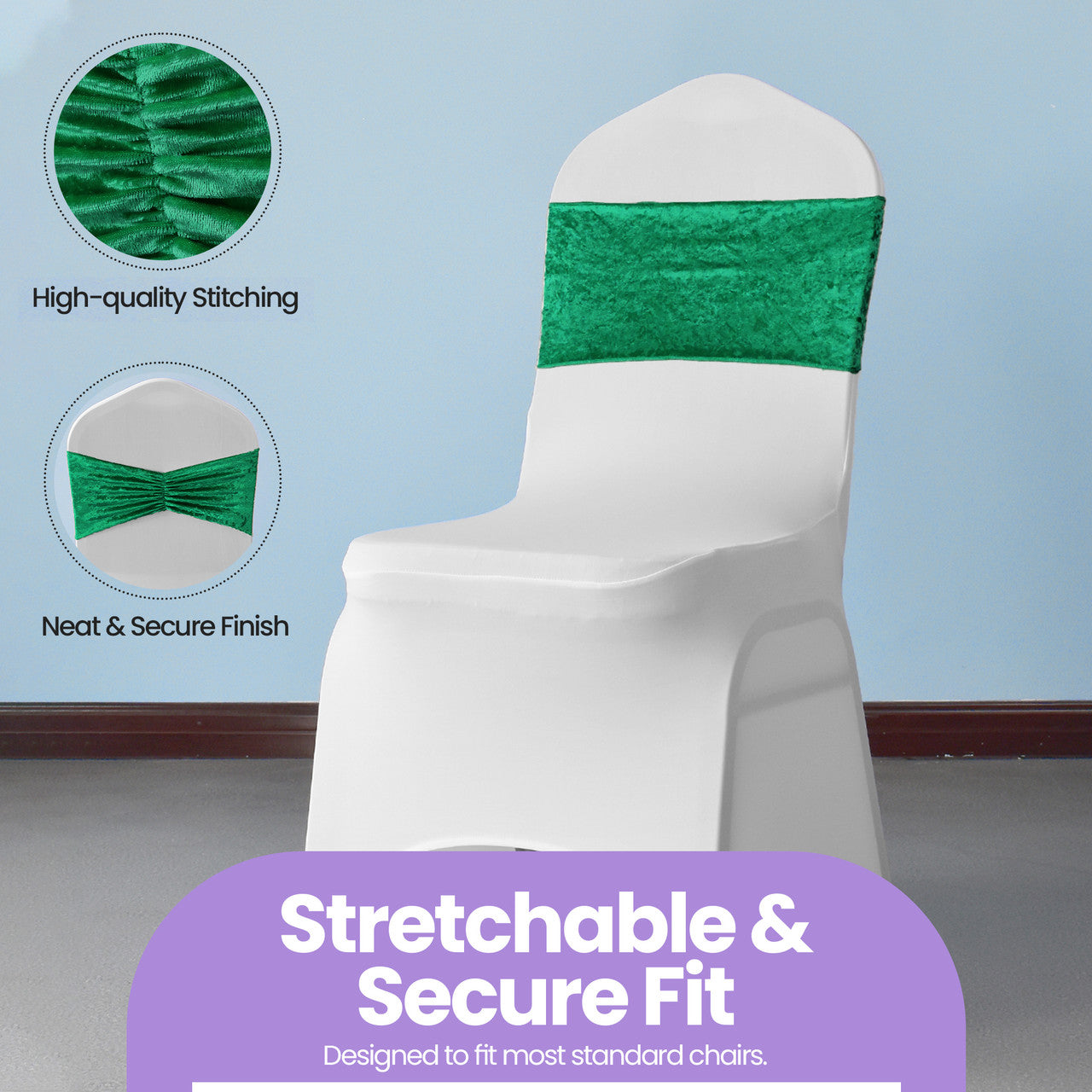 Velvet Chair Band - Emerald Green