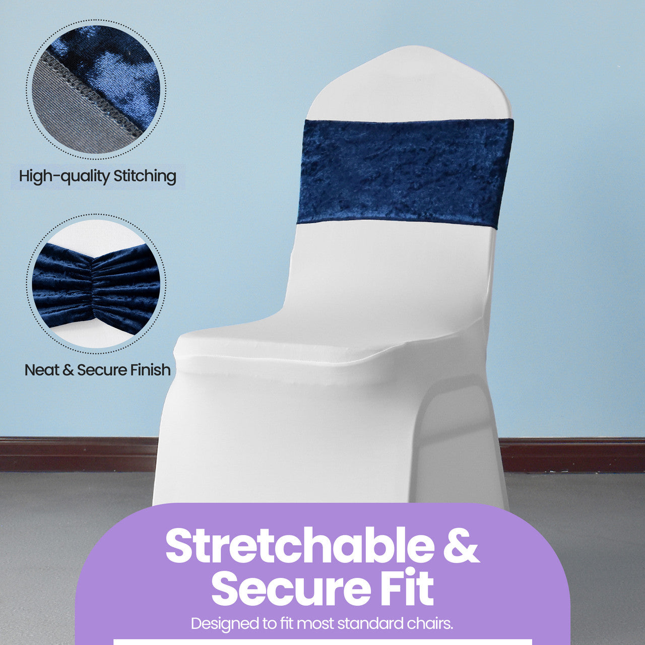 Velvet Chair Band - Navy